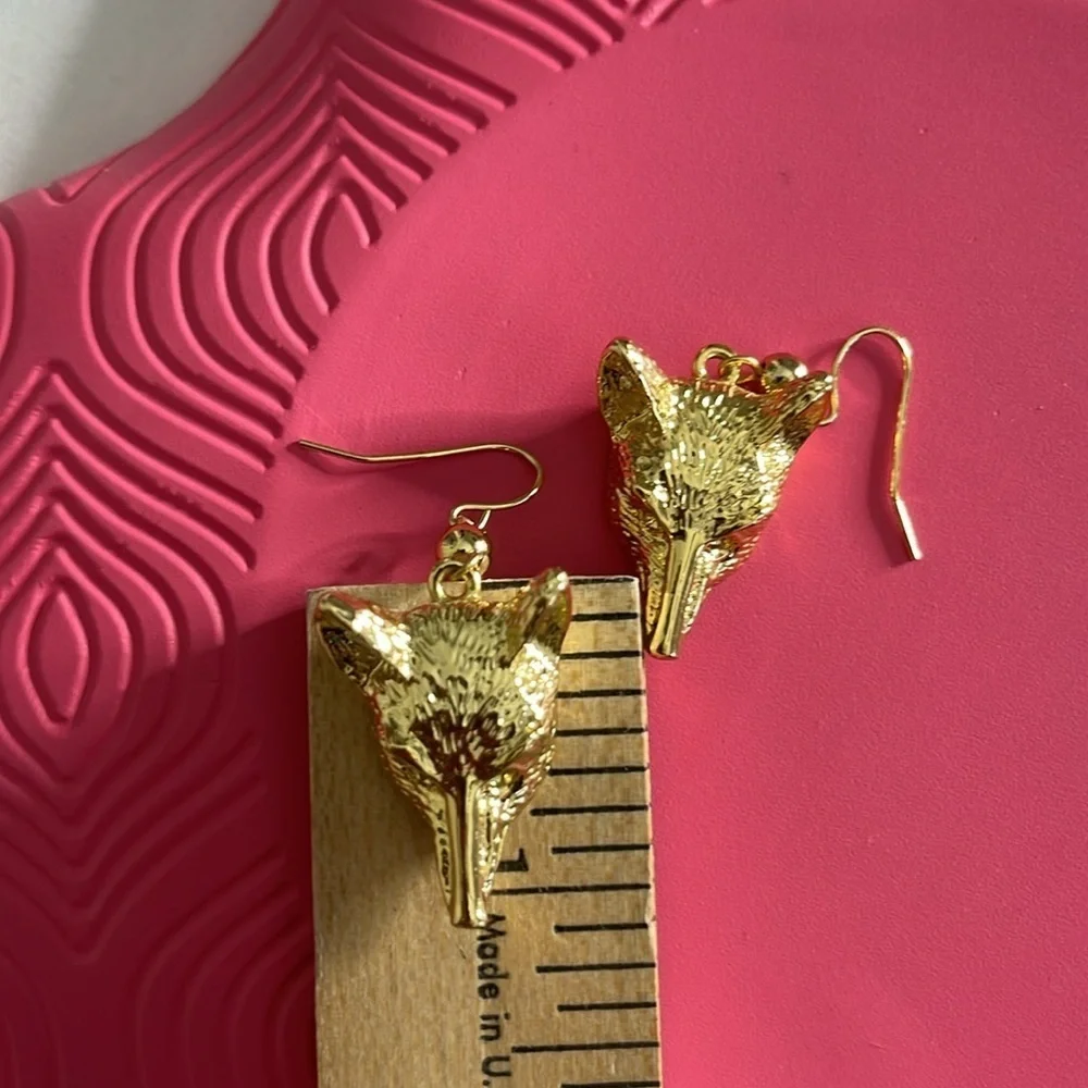 Tory Burch Fox heads drop earrings